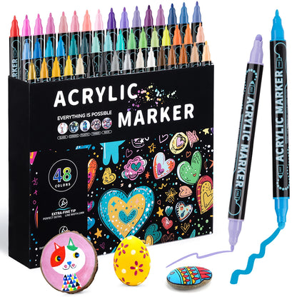 Acrylic Paint Pens  Dual Tip Markers for Crafts & Painting