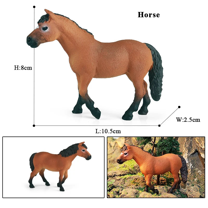 Horse Figurine, Realistic PVC Animal Model Toy for Kids