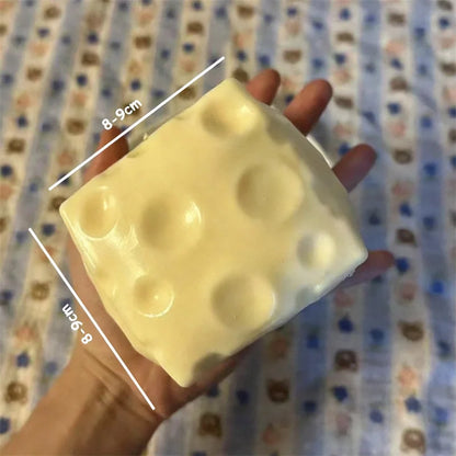 Cheese Stress Ball – Jumbo Squeeze & Moldable Sensory Fidget Toy