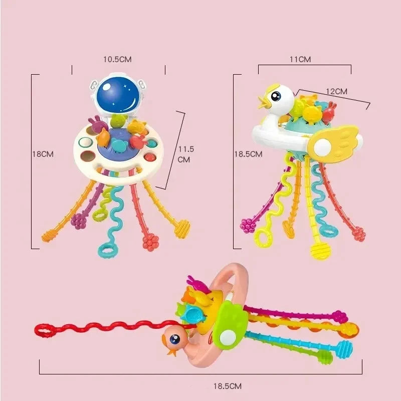 Pull String Sensory Toy for Fine Motor Skills and Baby Play