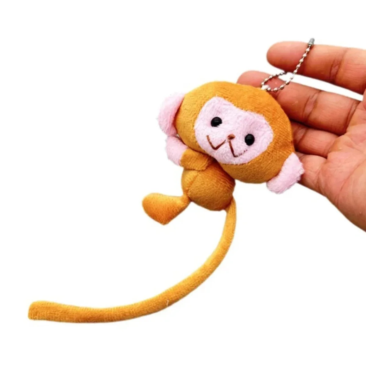 Cute Monkey Plush Keychain Long Tail Animal Bag Charm