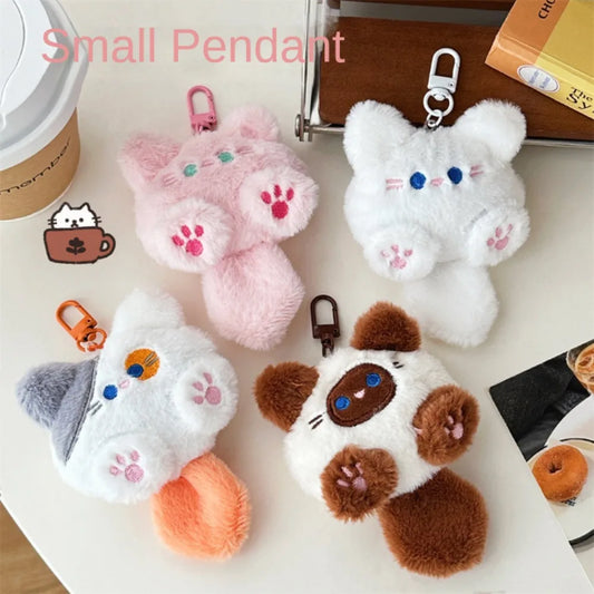 Plush Cat Keychain Cute Cat Bag Charm for Backpacks