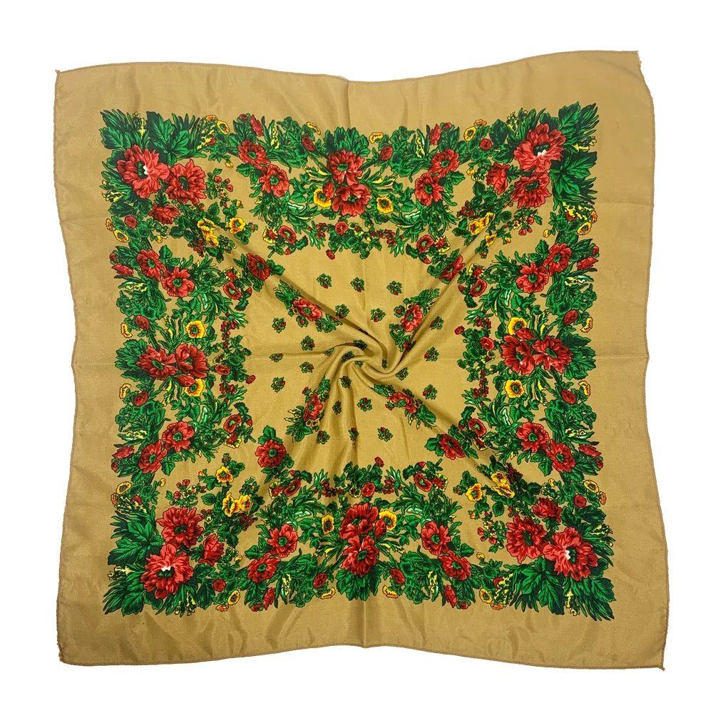 Women's Square Scarf, 70×70cm Printed Head Scarf and Bandana