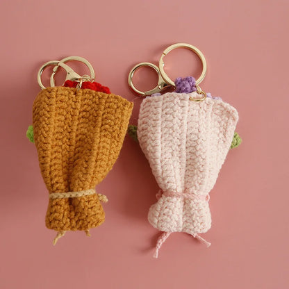 Flower Keychain Cute Crochet Floral Keyring for Bags and Gifts