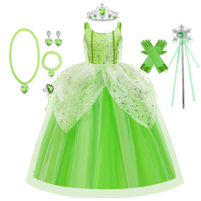 Girls Fairy Costume Dress with Wings for Halloween & Parties
