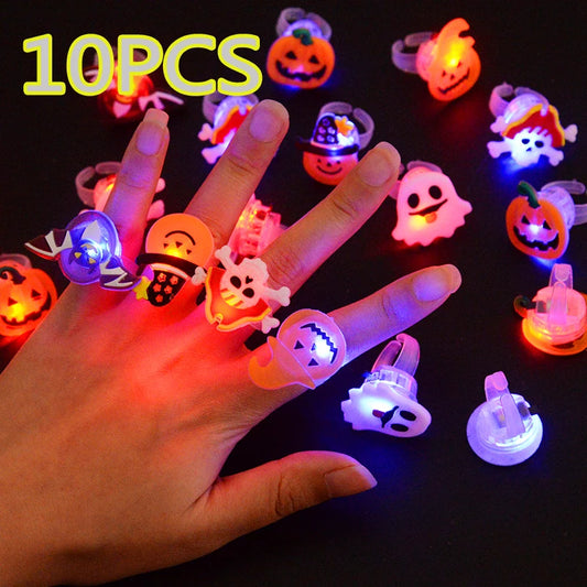 Halloween Glow Rings & Bracelets 10/20PCS LED Party Favors