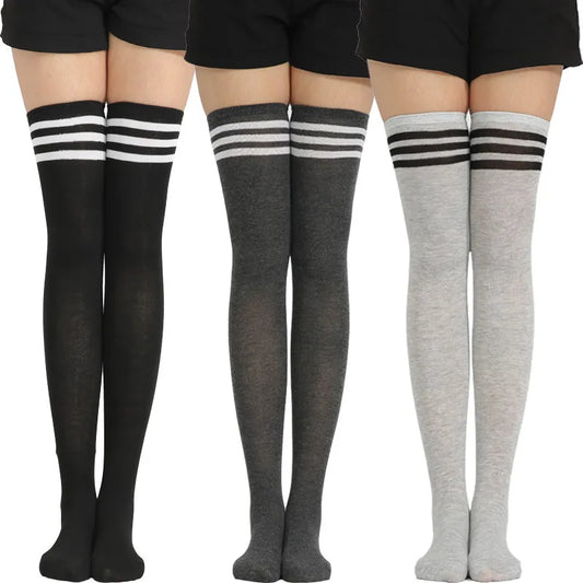 Women's Over The Knee Socks, Striped Long Tube Stockings