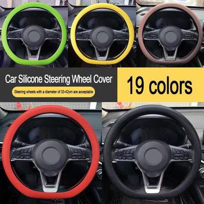Silicone Steering Wheel Cover Universal Anti Slip Stretch Fit