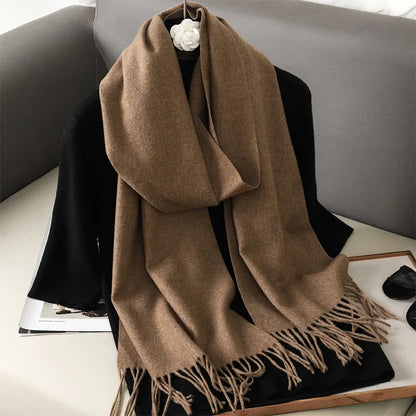 Women's Winter Scarf Warm Long Pashmina Shawl with Tassels