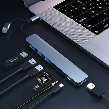 USB C Hub with Card Reader USB 3.0 and 3.5mm Audio Adapter