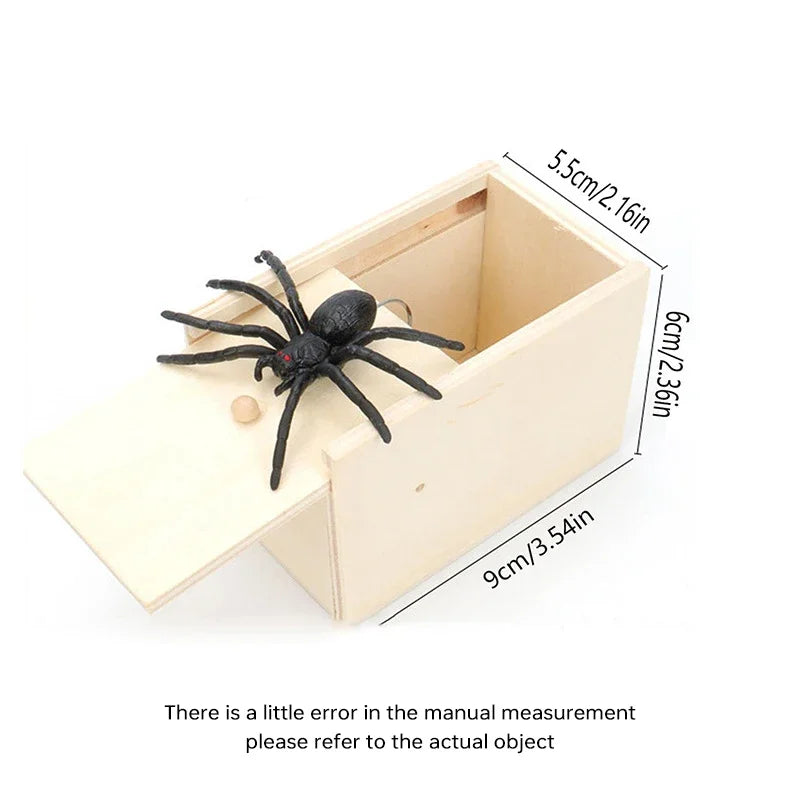 Spider Prank Toy with Wooden Box for Halloween Parties