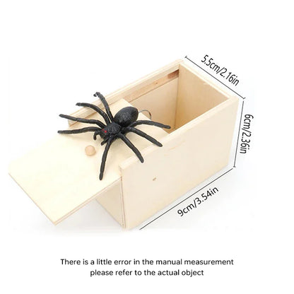 Spider Prank Toy with Wooden Box for Halloween Parties