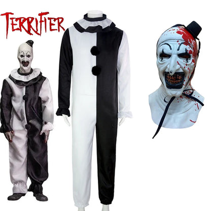 Clown Cosplay Costume – Adult Halloween Jumpsuit with Mask Options