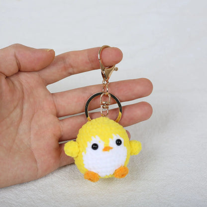 Penguin Keychain Cute Knitted Animal Keyring for Bags and Keys