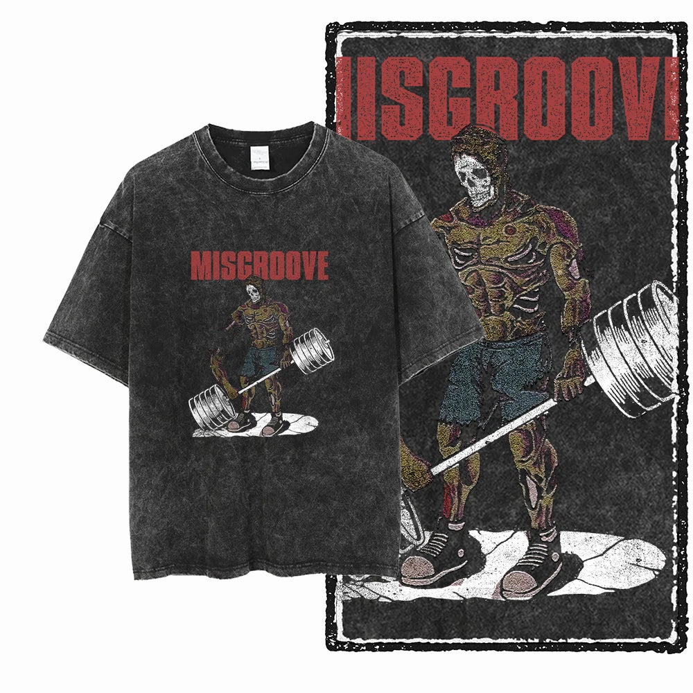 Men’s Graphic T-Shirt Acid Washed Cotton Streetwear