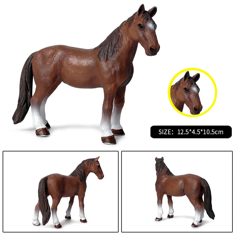 Horse Figurine, Realistic PVC Animal Model Toy for Kids