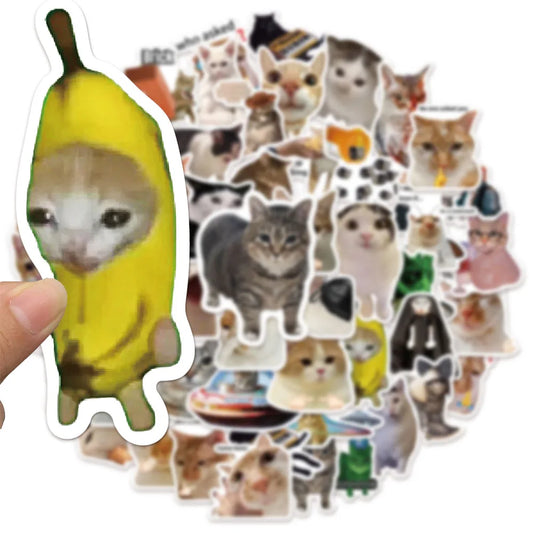 Cat Stickers Pack, 50/100PCS DIY Decals for Water Bottles & Skateboards