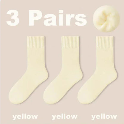 Women's Winter Socks Thick Warm Casual Crew Socks 3-Pack