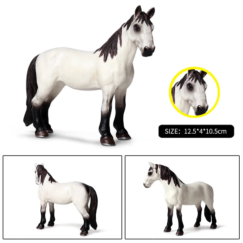 Horse Figurine, Realistic PVC Animal Model Toy for Kids