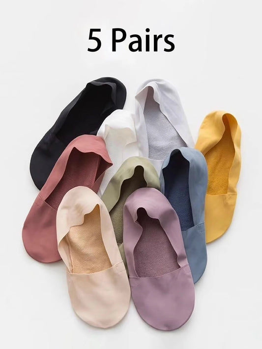 Women’s No Show Socks, 5 Pairs Breathable Low Cut Silicone Grip