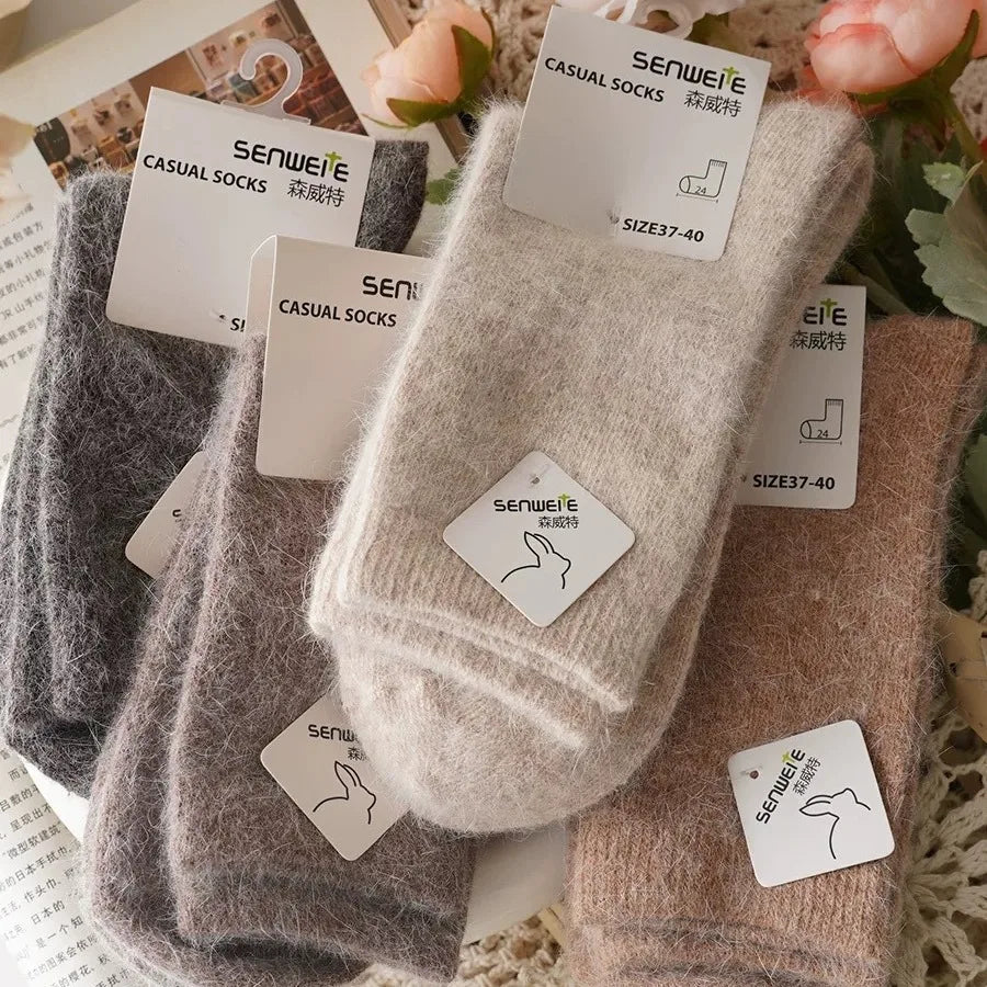Women's Winter Socks – Thick Warm Mid-Calf Cashmere Blend Socks