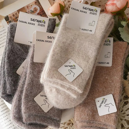 Women's Winter Socks – Thick Warm Mid-Calf Cashmere Blend Socks
