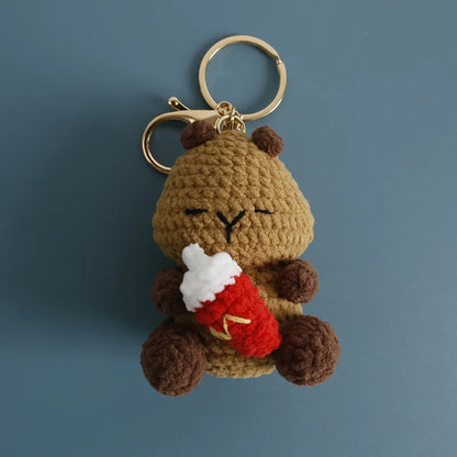 Sheep Keychain Cute Crochet Animal Keyring for Bags and Keys