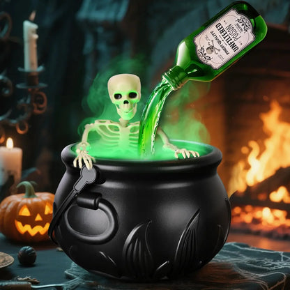 Halloween Witch Cauldron with LED Lights and Fog Effect