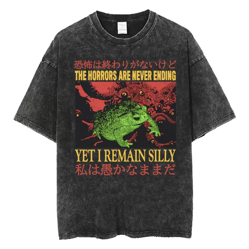 Men’s Oversized T-Shirt Retro Washed Funny Graphic Print