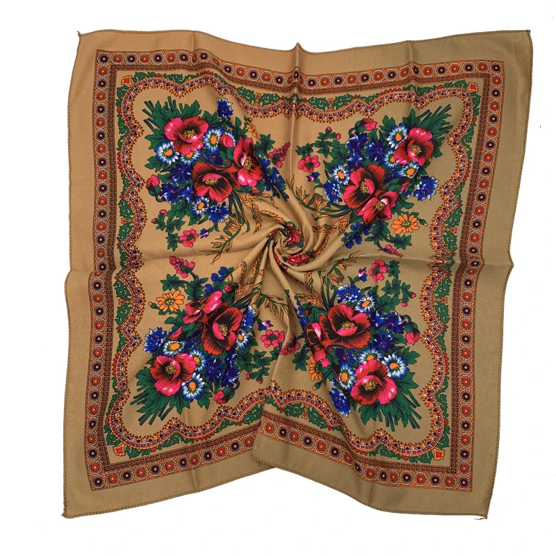 Women's Square Scarf, 70×70cm Printed Head Scarf and Bandana