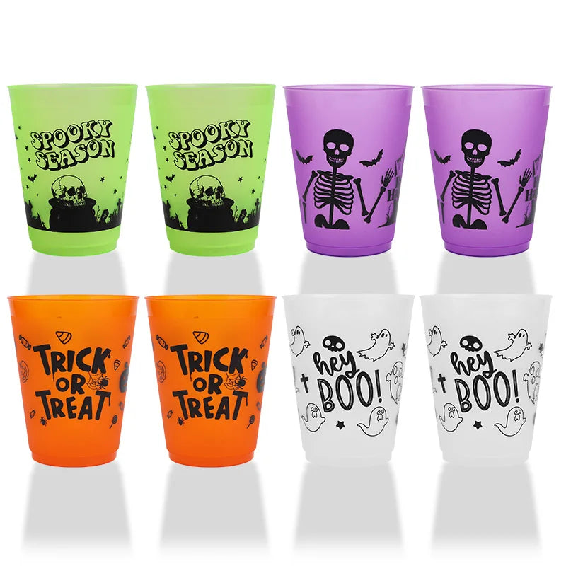 Halloween Drinking Cups, Skull Plastic Party Cups for Halloween