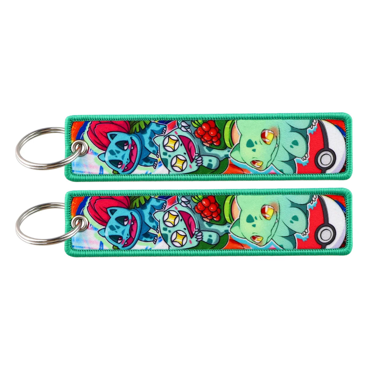 Embroidered Keychain Double-Sided Key Fob for Car & Motorcycle