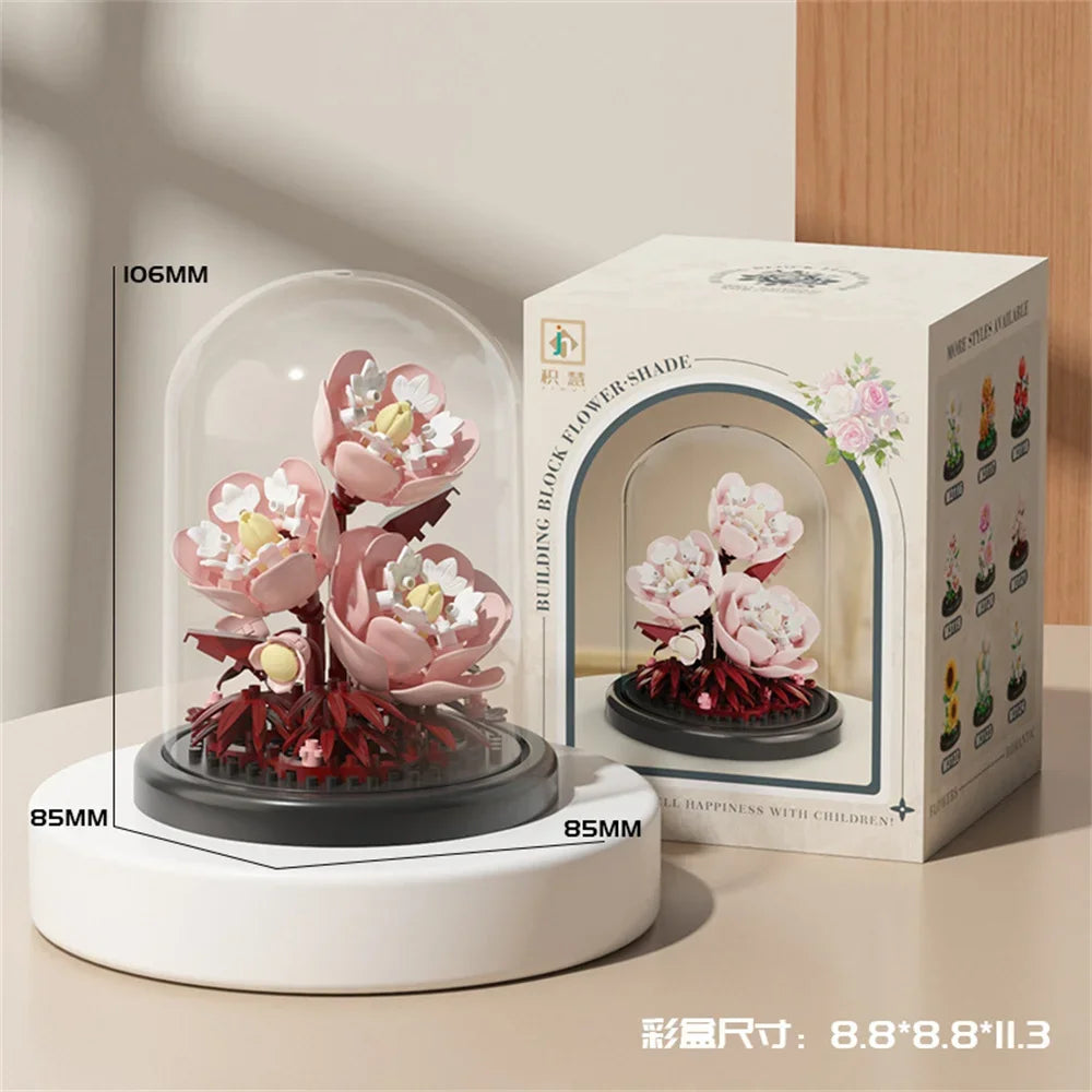 Flower Bouquet Building Blocks DIY Plant Model for Home Decor