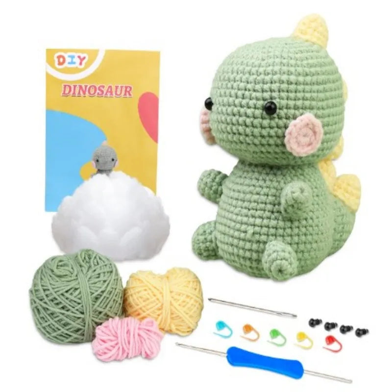 Crochet Kit for Beginners Animal DIY Craft Set with Yarn and Hooks
