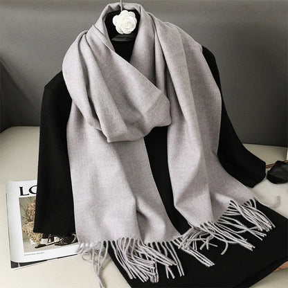 Women's Winter Scarf Warm Long Pashmina Shawl with Tassels