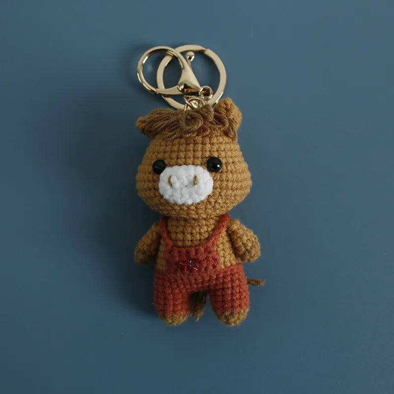 Rabbit Keychain Cute Crochet Animal Keyring for Bags and Gifts