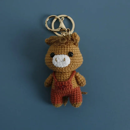 Rabbit Keychain Cute Crochet Animal Keyring for Bags and Gifts