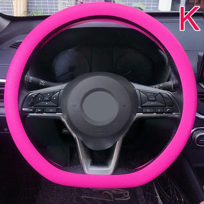Silicone Steering Wheel Cover Universal Anti Slip Stretch Fit