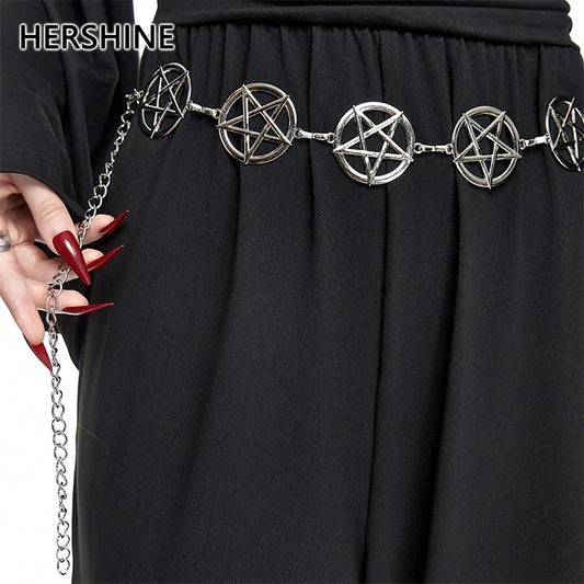 Women's Waist Chain, Y2K Five-Pointed Star Gothic Accessory