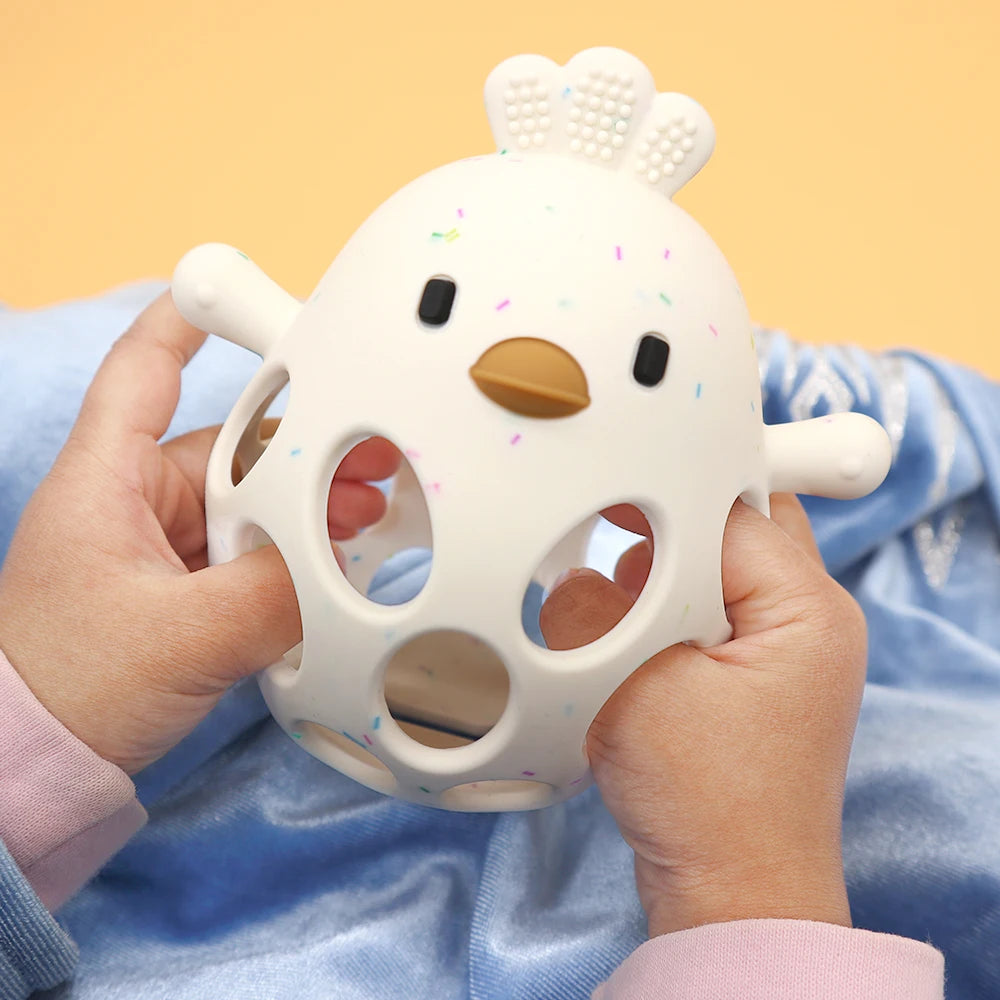 Baby Silicone Teether Chick Shape Chewing Toy for Infants