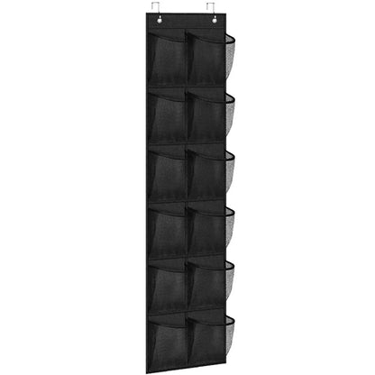Over the Door Shoe Organizer with 12 Mesh Pockets and Hooks