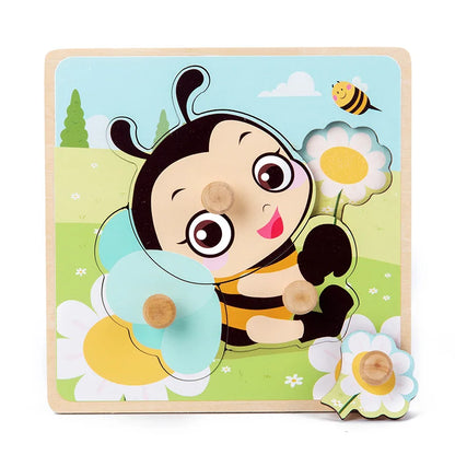 Wooden Montessori Puzzle for Toddlers – Educational Shape Matching Toy