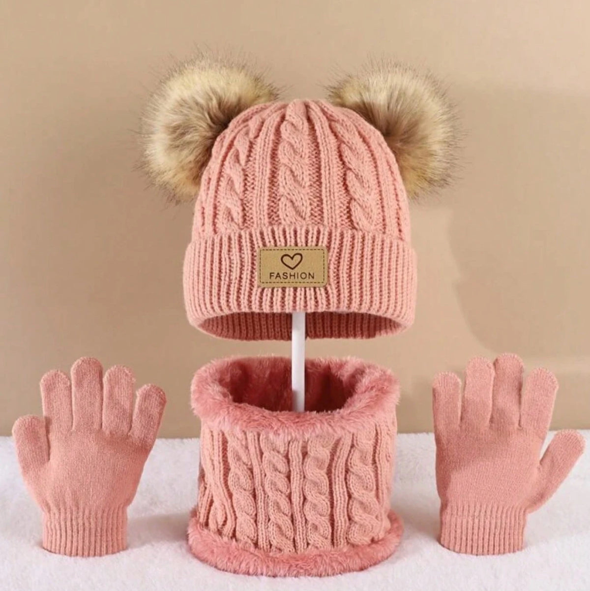 Kids Winter Hat & Neck Warmer Set for Boys and Girls