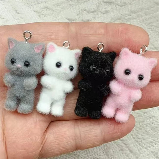 Cat Charms 4PCS Resin Animal Pendants for DIY Jewelry