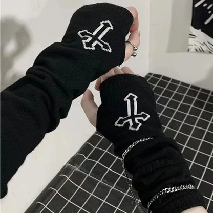 Fingerless Gloves – Long Gothic Arm Warmers for Men & Women