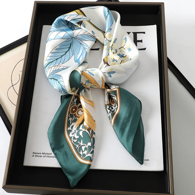 Women's Square Scarf 70x70cm Satin Print Wrap