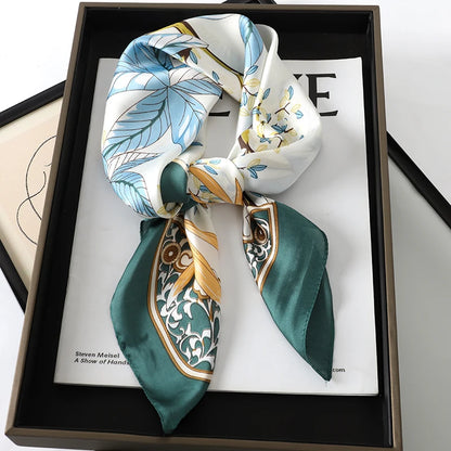 Women's Square Scarf 70x70cm Satin Print Wrap