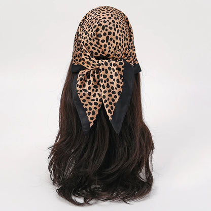 Women’s Square Scarf 70x70cm – Silk Feel Printed Hair Wrap