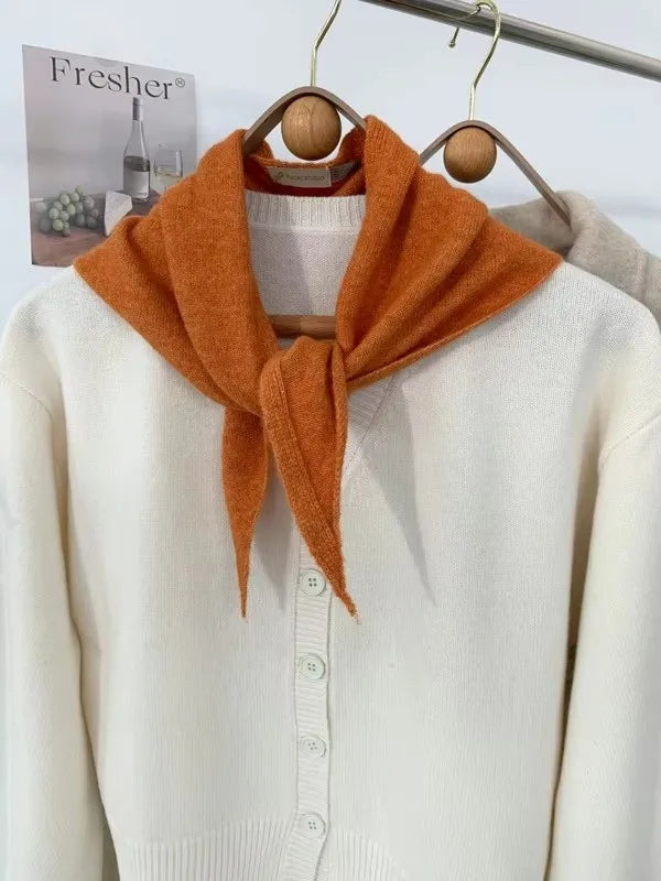 Women’s Wool Scarf Knitted Striped Warm Shawl