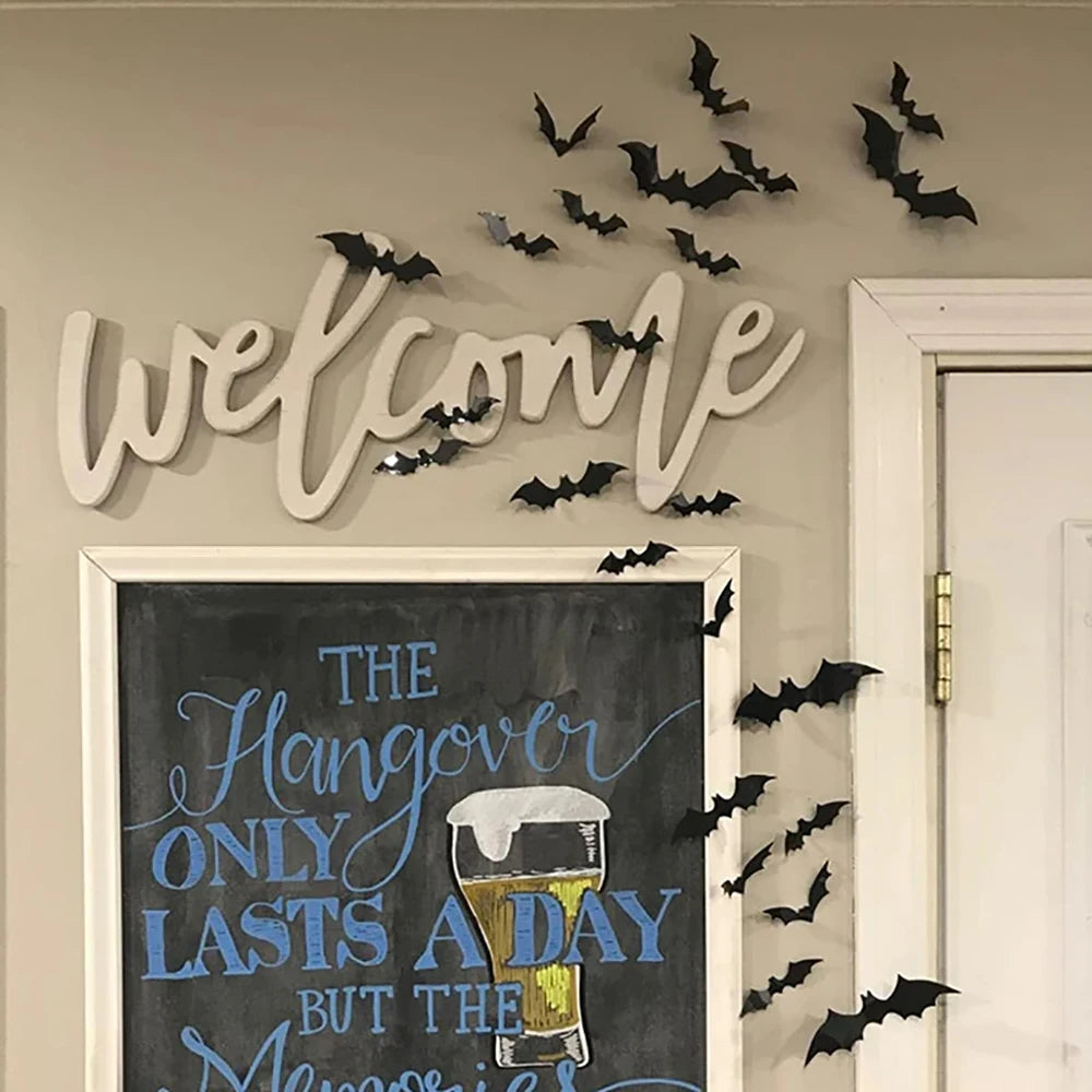 Halloween Bat Wall Decorations – 3D Black Bat Wall Stickers